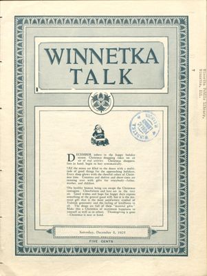 Winnetka Weekly Talk, 5 Dec 1925