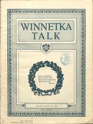 Winnetka Weekly Talk, 26 Dec 1925