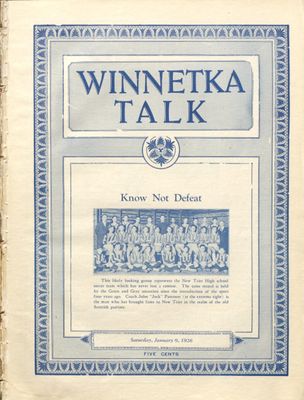 Winnetka Weekly Talk, 9 Jan 1926