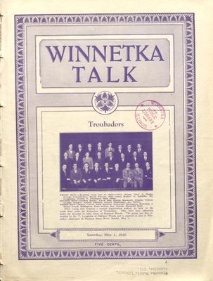 Winnetka Weekly Talk, 1 May 1926