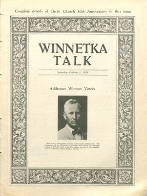 Winnetka Weekly Talk, 2 Oct 1926