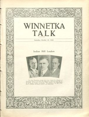 Winnetka Weekly Talk, 30 Oct 1926