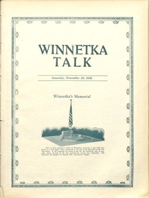 Winnetka Weekly Talk, 20 Nov 1926