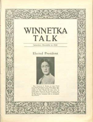 Winnetka Weekly Talk, 4 Dec 1926