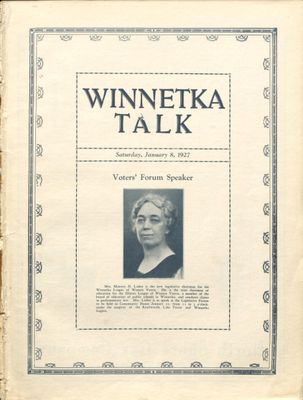 Winnetka Weekly Talk, 8 Jan 1927