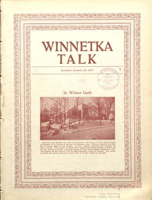 Winnetka Weekly Talk, 29 Jan 1927