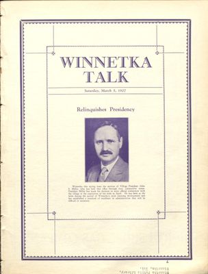 Winnetka Weekly Talk, 5 Mar 1927