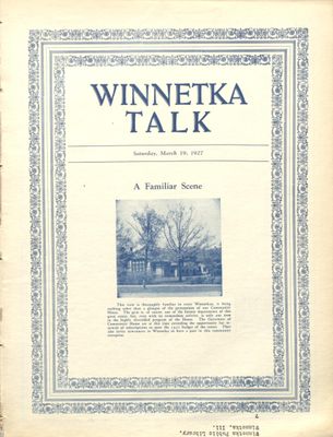 Winnetka Weekly Talk, 19 Mar 1927