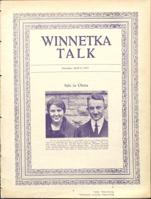 Winnetka Weekly Talk, 9 Apr 1927