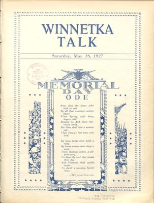 Winnetka Weekly Talk, 28 May 1927