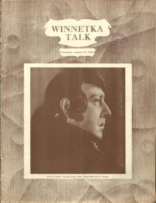 Winnetka Weekly Talk, 27 Aug 1927