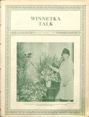 Winnetka Weekly Talk, 3 Sep 1927