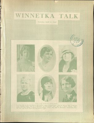 Winnetka Weekly Talk, 21 Apr 1928