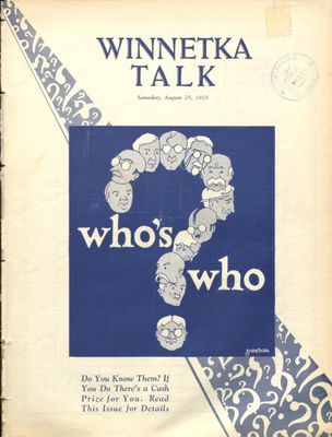 Winnetka Weekly Talk, 25 Aug 1928