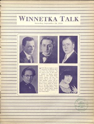 Winnetka Weekly Talk, 29 Sep 1928