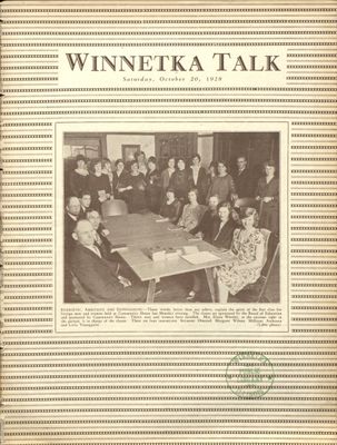 Winnetka Weekly Talk, 20 Oct 1928