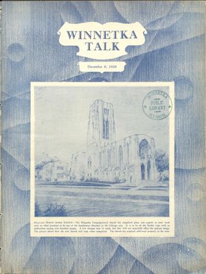 Winnetka Weekly Talk, 8 Dec 1928