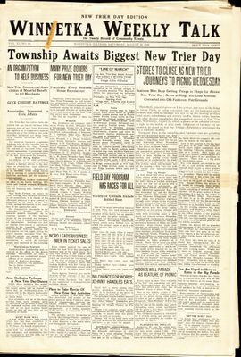 Winnetka Weekly Talk New Trier Edition, 19 Aug 1922