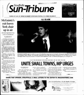 Stouffville Sun-Tribune (Stouffville, ON), 18 Oct 2012