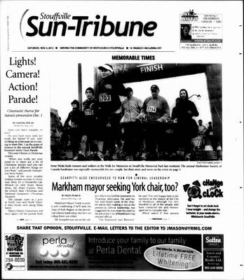 Stouffville Sun-Tribune (Stouffville, ON), 3 Nov 2012