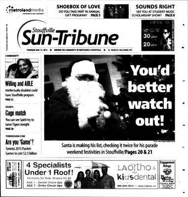 Stouffville Sun-Tribune (Stouffville, ON), 21 Nov 2013