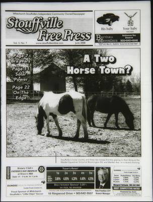 Stouffville Free Press (Stouffville Ontario: Stouffville Free Press Inc.), 1 Jun 2008