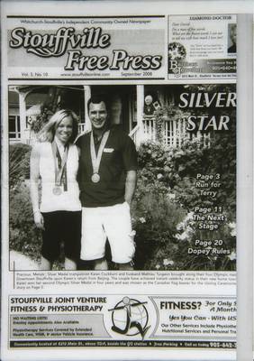 Stouffville Free Press (Stouffville Ontario: Stouffville Free Press Inc.), 1 Sep 2008