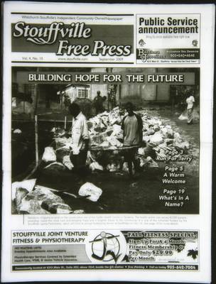 Stouffville Free Press (Stouffville Ontario: Stouffville Free Press Inc.), 1 Sep 2009