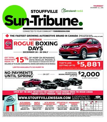 Stouffville Sun-Tribune (Stouffville, ON), 22 Dec 2016