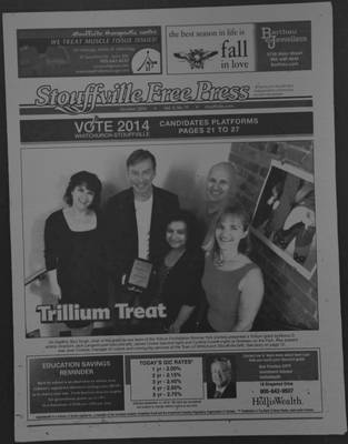 Stouffville Free Press (Stouffville Ontario: Stouffville Free Press Inc.), 1 Oct 2014