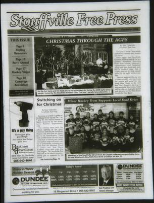 Stouffville Free Press (Stouffville Ontario: Stouffville Free Press Inc.), 1 Dec 2006