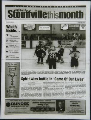 Whitchurch-Stouffville This Month (Stouffville Ontario: Star Marketing (1460912 Ontario Inc), 2001), 1 Feb 2003