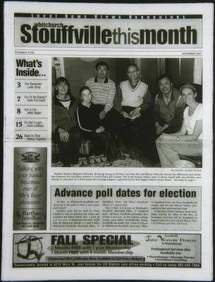 Whitchurch-Stouffville This Month (Stouffville Ontario: Star Marketing (1460912 Ontario Inc), 2001), 1 Nov 2003