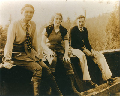 Wynn and Mary dePencier with friend Bert (?) (L to R)