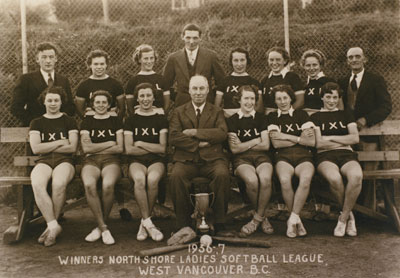 Winners of the North Shore Ladies Softball League