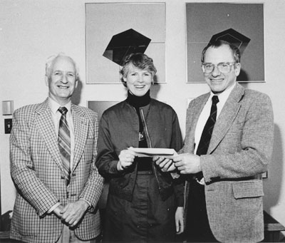 Jack Mounce & Tom Fisher Presenting Scholarship to Capilano College Student