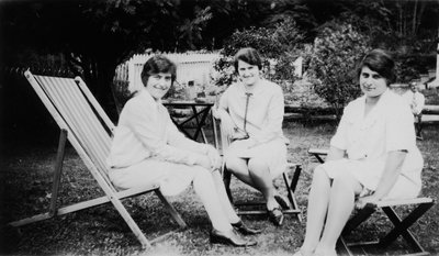 Women sitting in garden