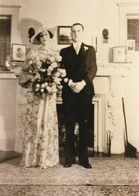 Wedding Portrait of Mildred Ford & Leslie Hughes