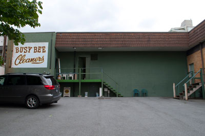 Alley View of Busy Bee Cleaners