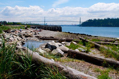 Lions Gate Bridge from Ambleside Beach