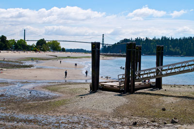 Lions Gate Bridge from Ambleside Beach