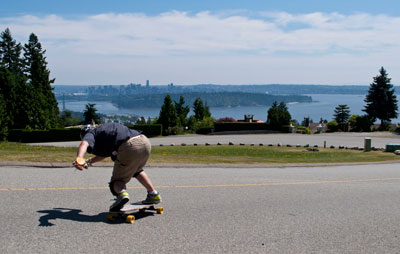 Longboarder on Westhill Drive