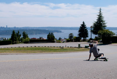 Longboarder on Westhill Drive