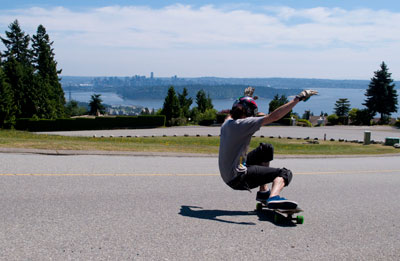 Longboarder on Westhill Drive