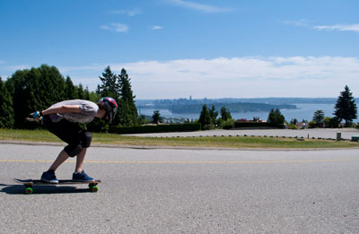 Longboarder on Westhill Drive