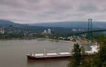 Ship Passing Under Lions Gate Bridge