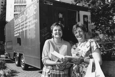 Pam Douglas & Daphne Grisdale with Bookmobile