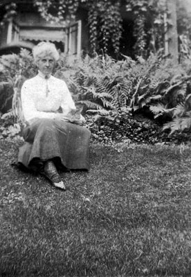 Woman & Cat in Garden