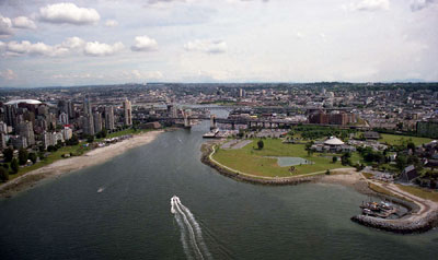 Aerial View of Burrard/Granville St. Bridges