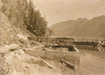 Laying the foundation for the boathouse at Sewell's Marina